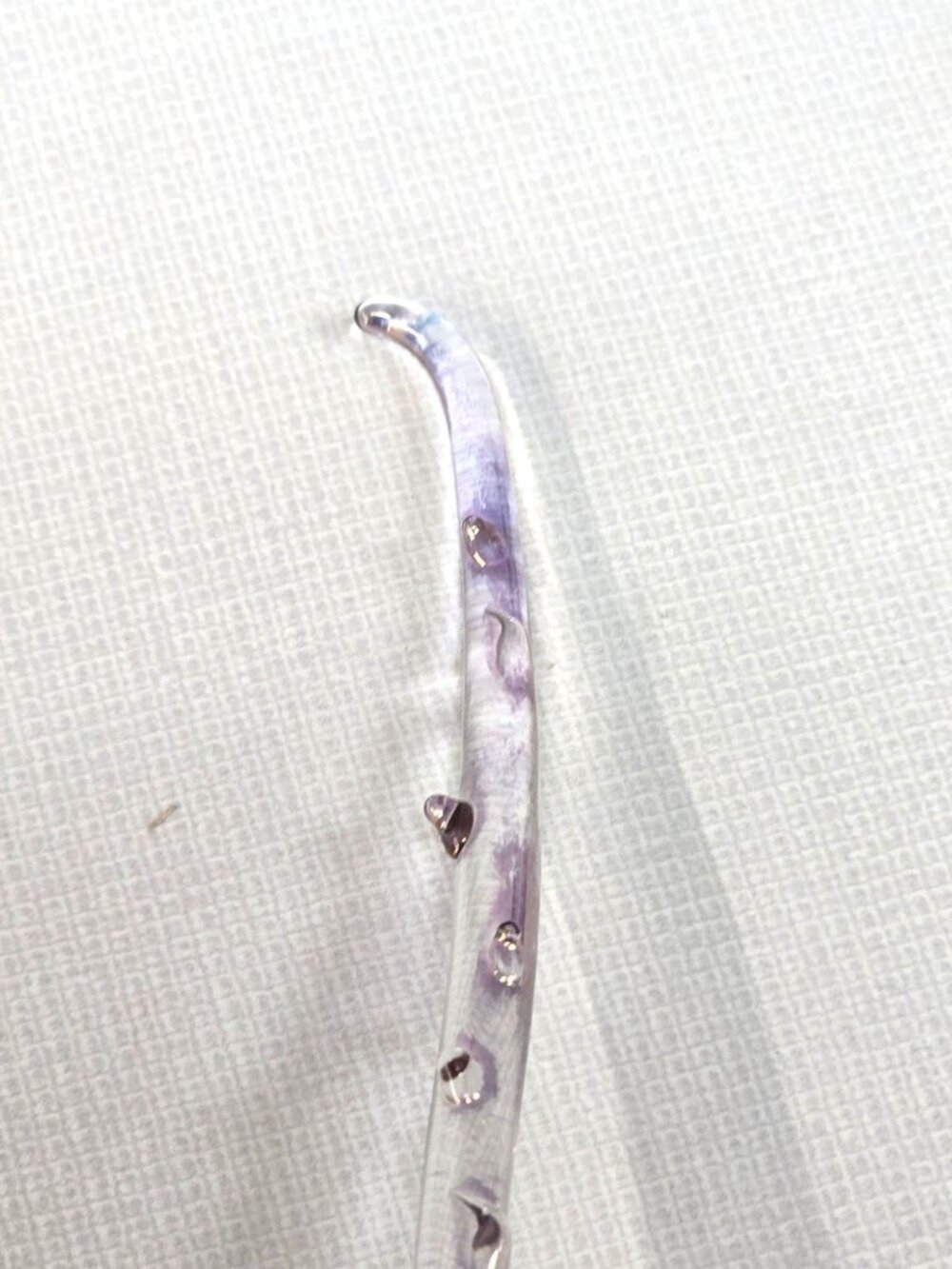 Vintage Hand-Blown Glass Rose Gold Dipped Flower Purple with Mirror Decor - Picture 5 of 10